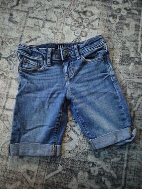 GAP Blue Denim Rolled-Hem Kids Shorts